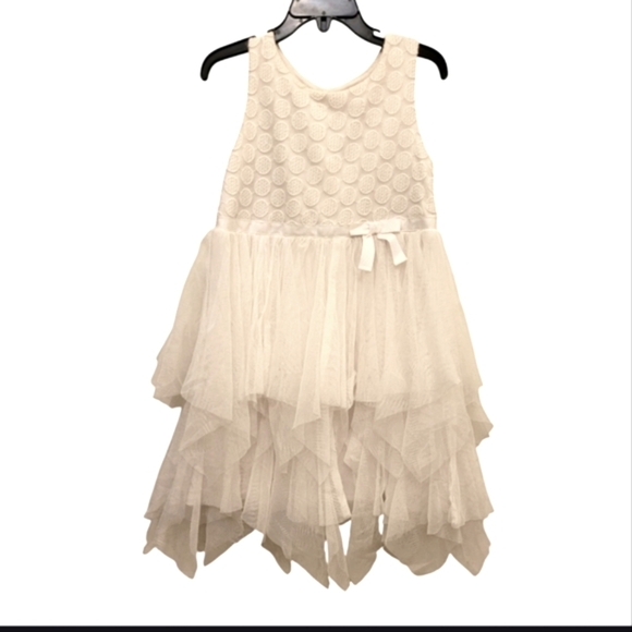 Cat & Jack Cream Tulle Embroidered Sunday Summer Dress Size 5T - Picture 1 of 8